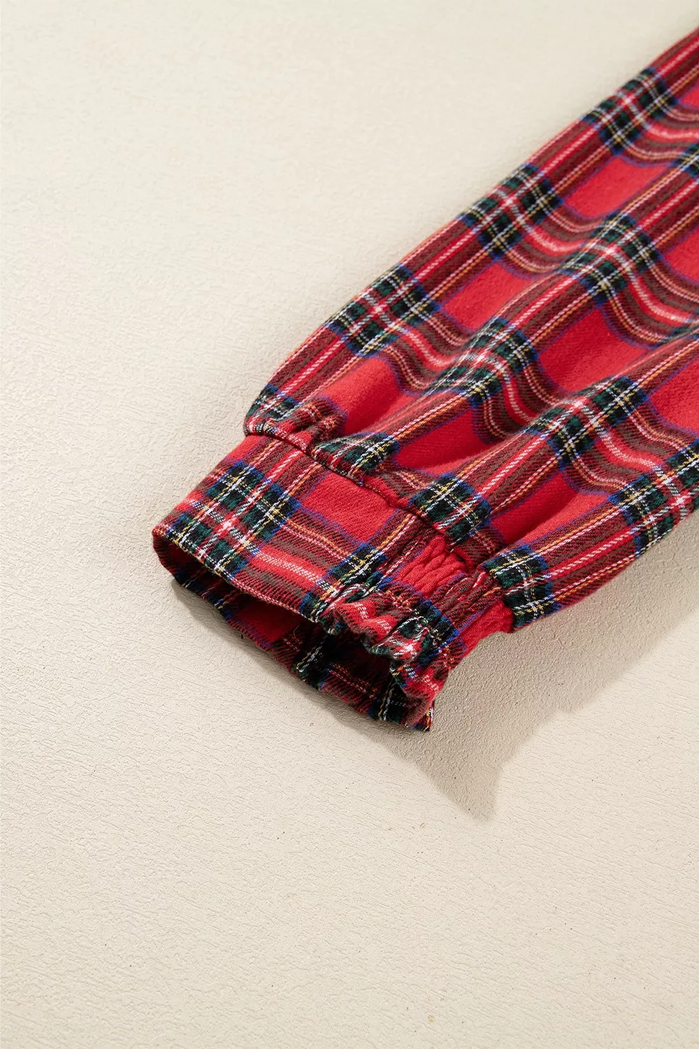 Christmas Plaid V Neck 3/4 Sleeve Tie Waist Ruffle Hem Midi Dress, image 13