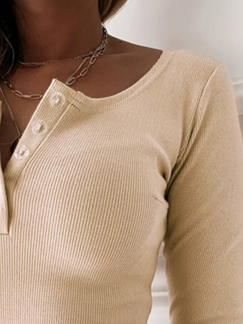 Button Detail Long Sleeve T-Shirt, image 13