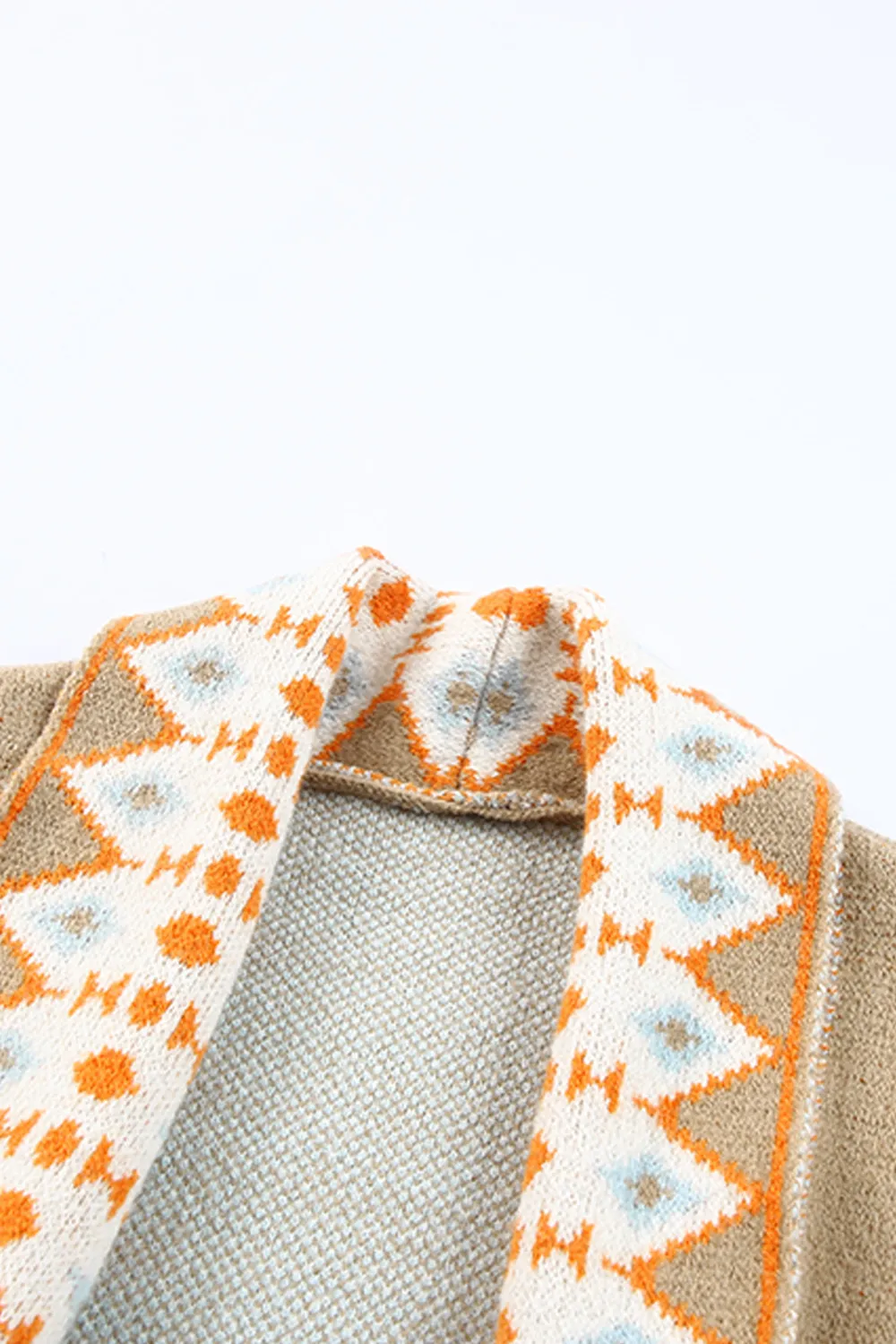 Geometric Open Front Long Sleeve Cardigan, image 18