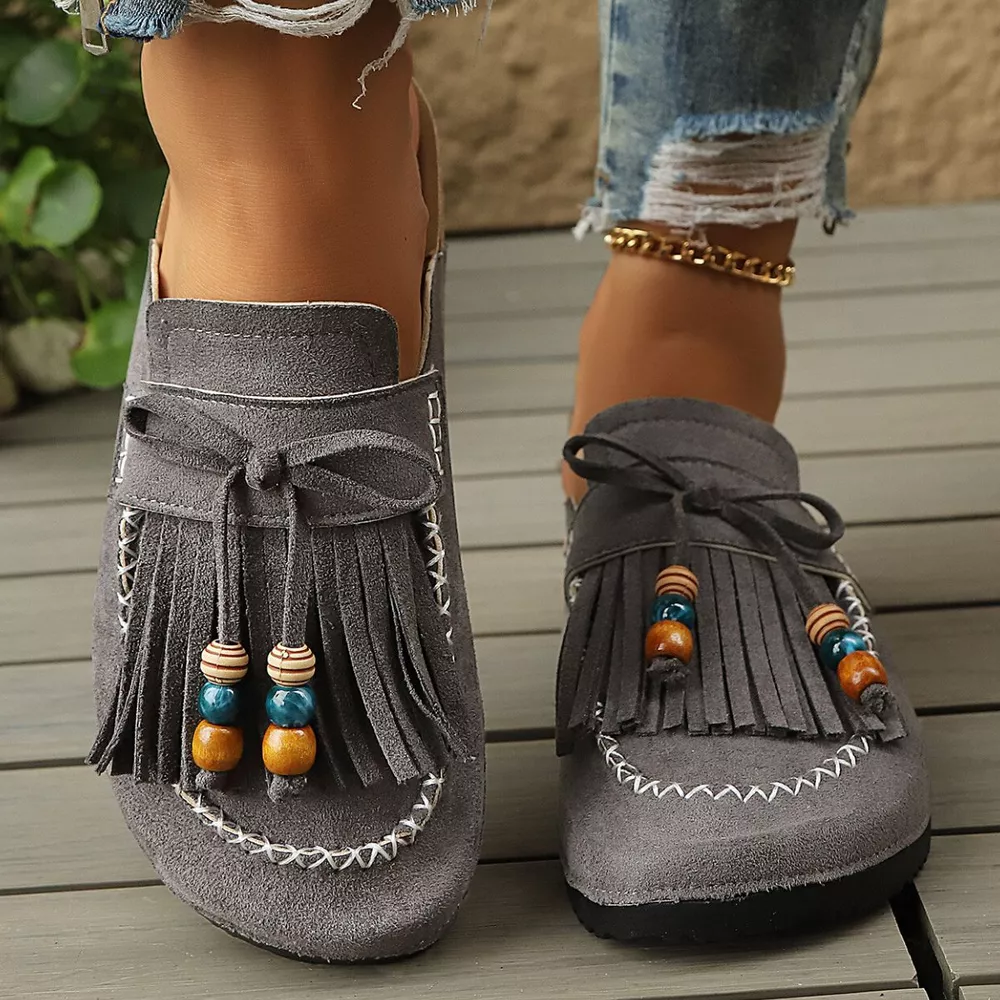 Tassel Round Toe Slip-Ons, image 4