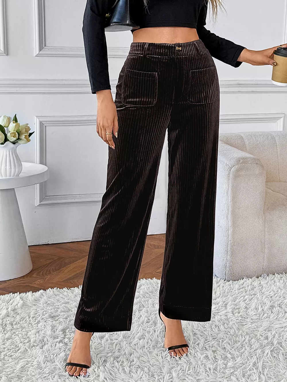 High-Waisted Wide-Leg Pants, image 4