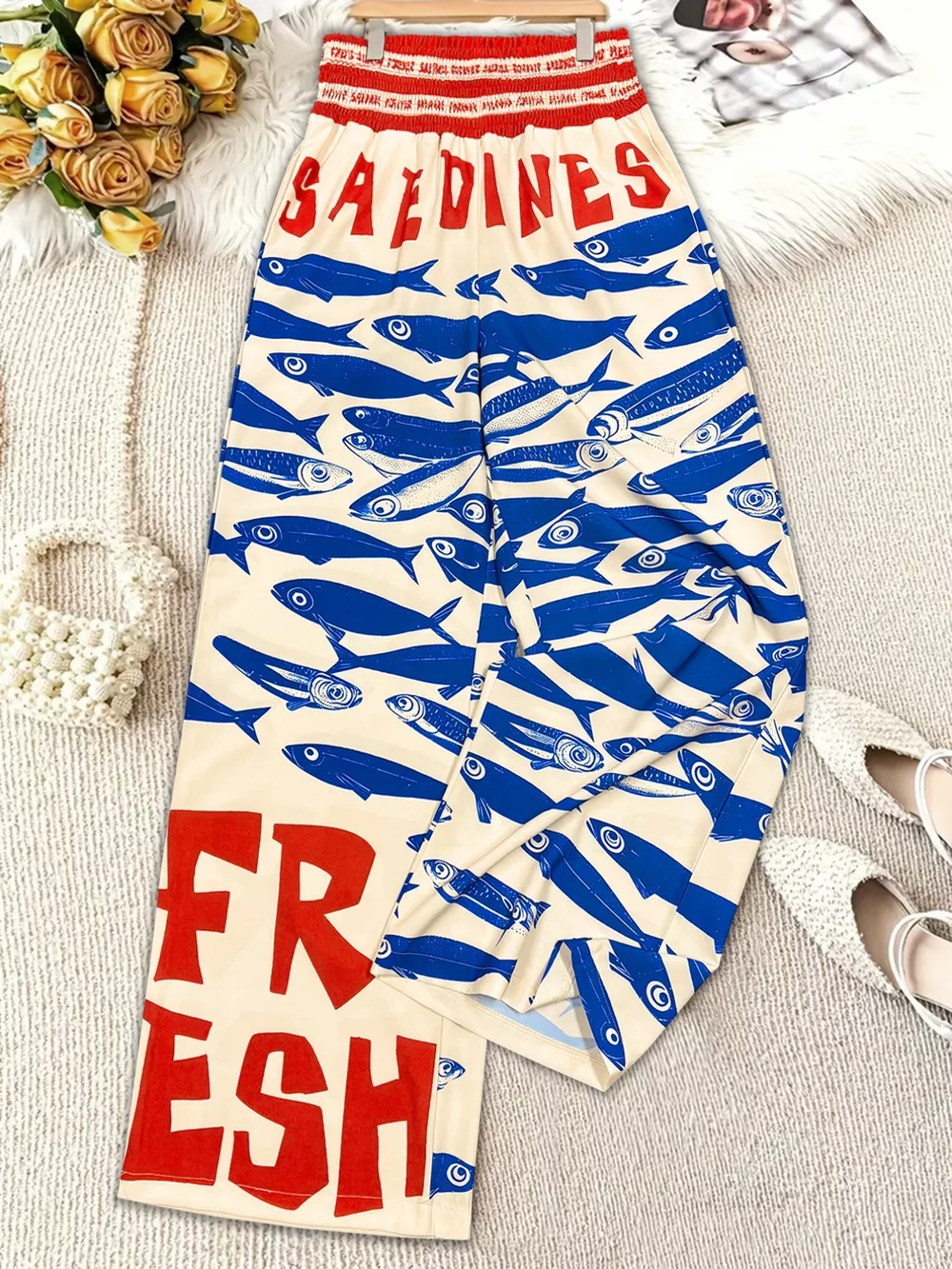 Plus Size Printed Wide Leg Pants, image 8