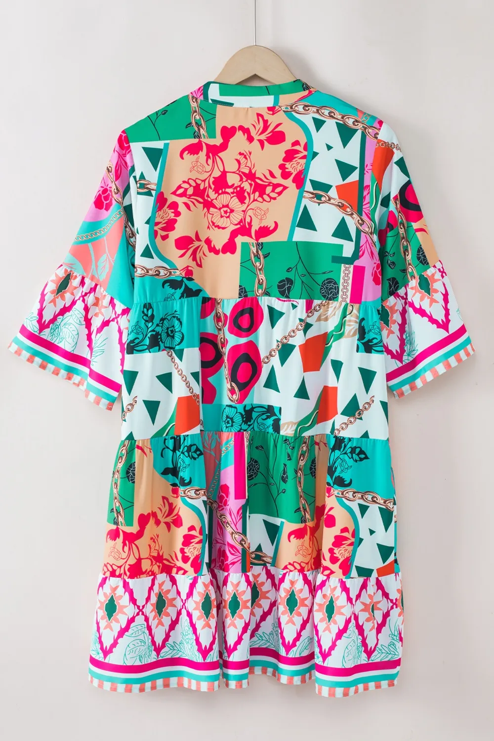 Printed Surplice Half Sleeve Mini Dress, image 3