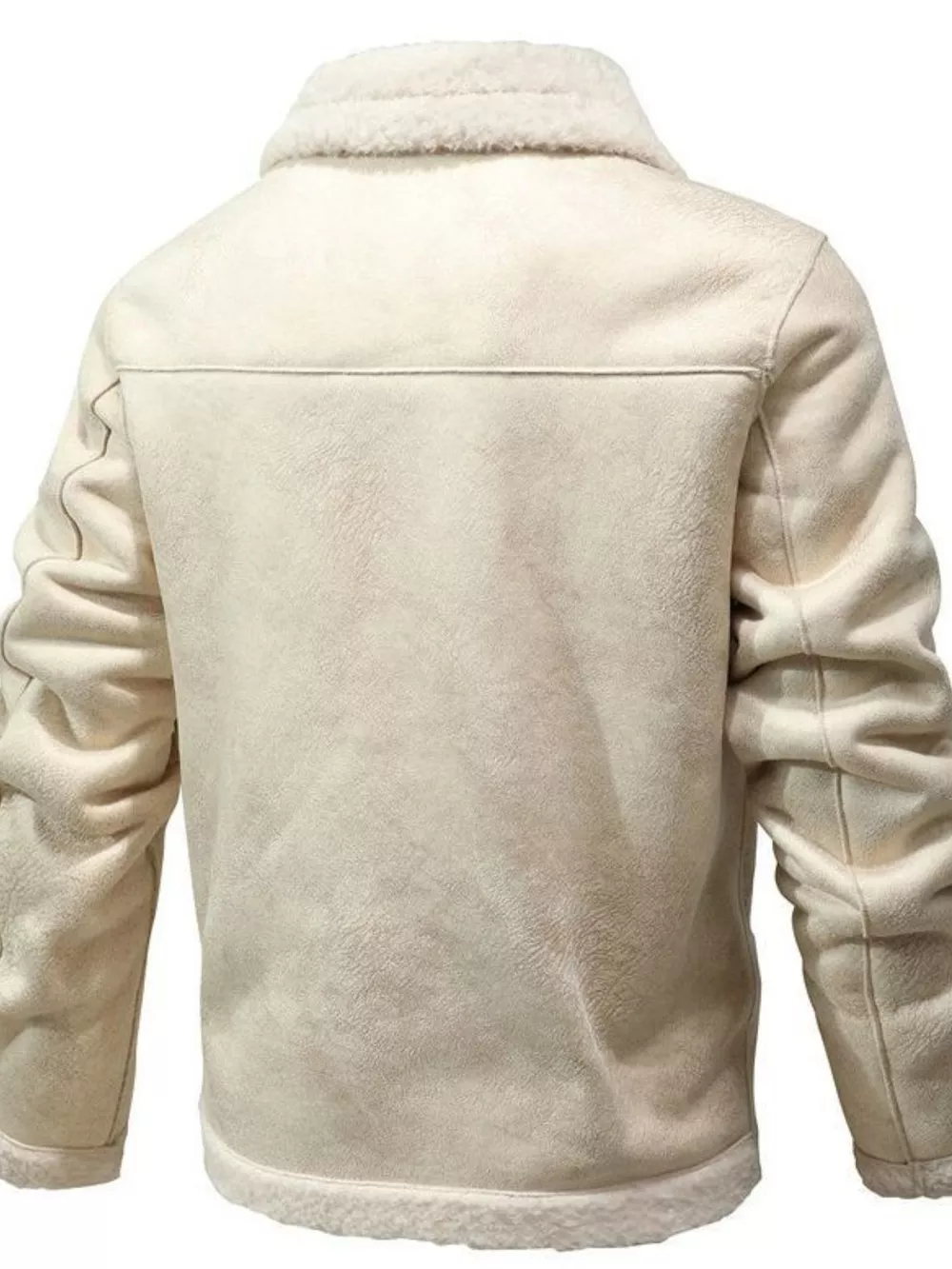 Men's Plus Size Shearling Lined Button Up Jacket, image 3