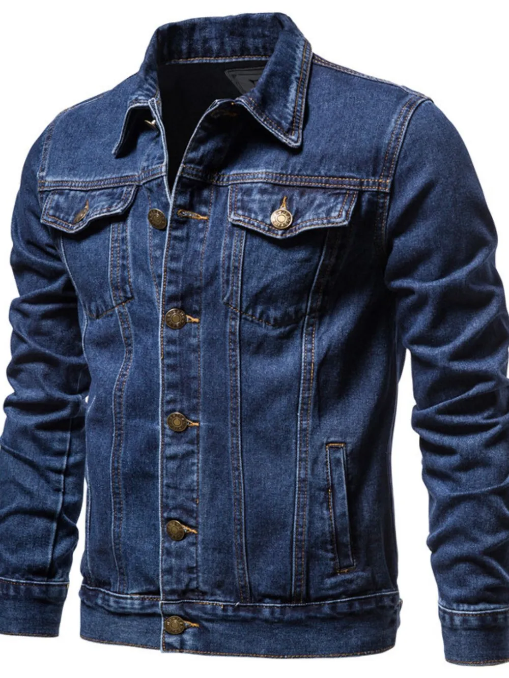 Men's Button Down Long Sleeve Denim Jacket, image 7