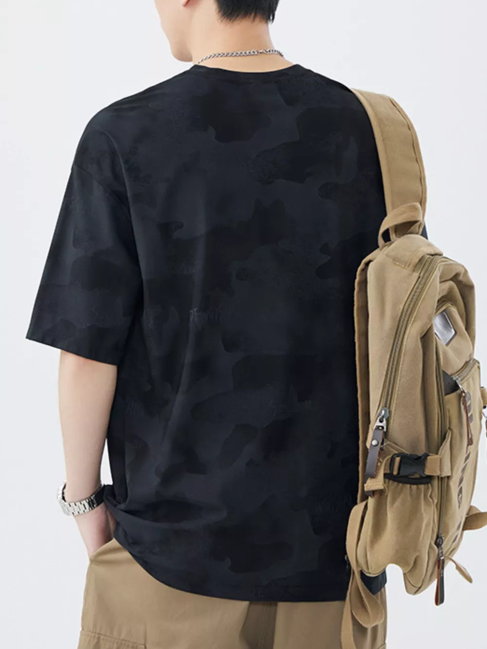 Men's Plus Size Round Neck Relaxed Fit T-Shirt, image 5