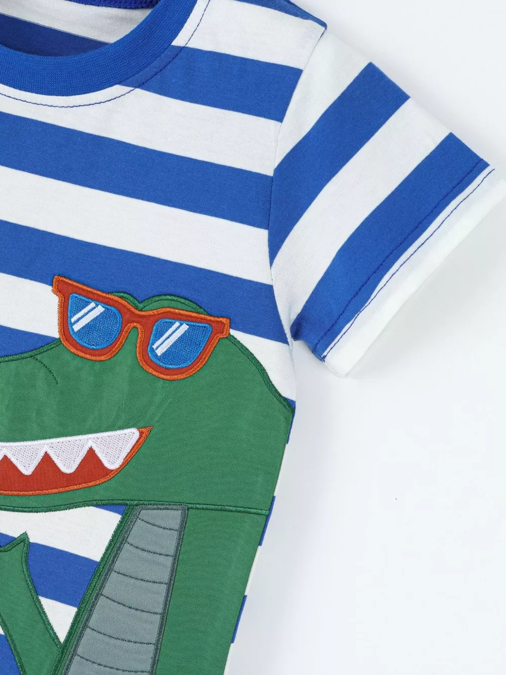 Children‘s Striped Crocodile T-Shirt and Shorts Set, image 2