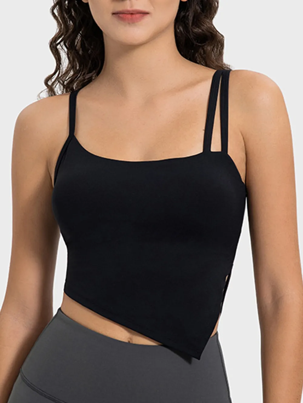 Slit Asymmetrical Neck Active Cami, image 5