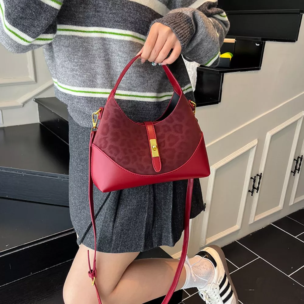 Leopard Leather Trimmed Crossbody Bag, image 3