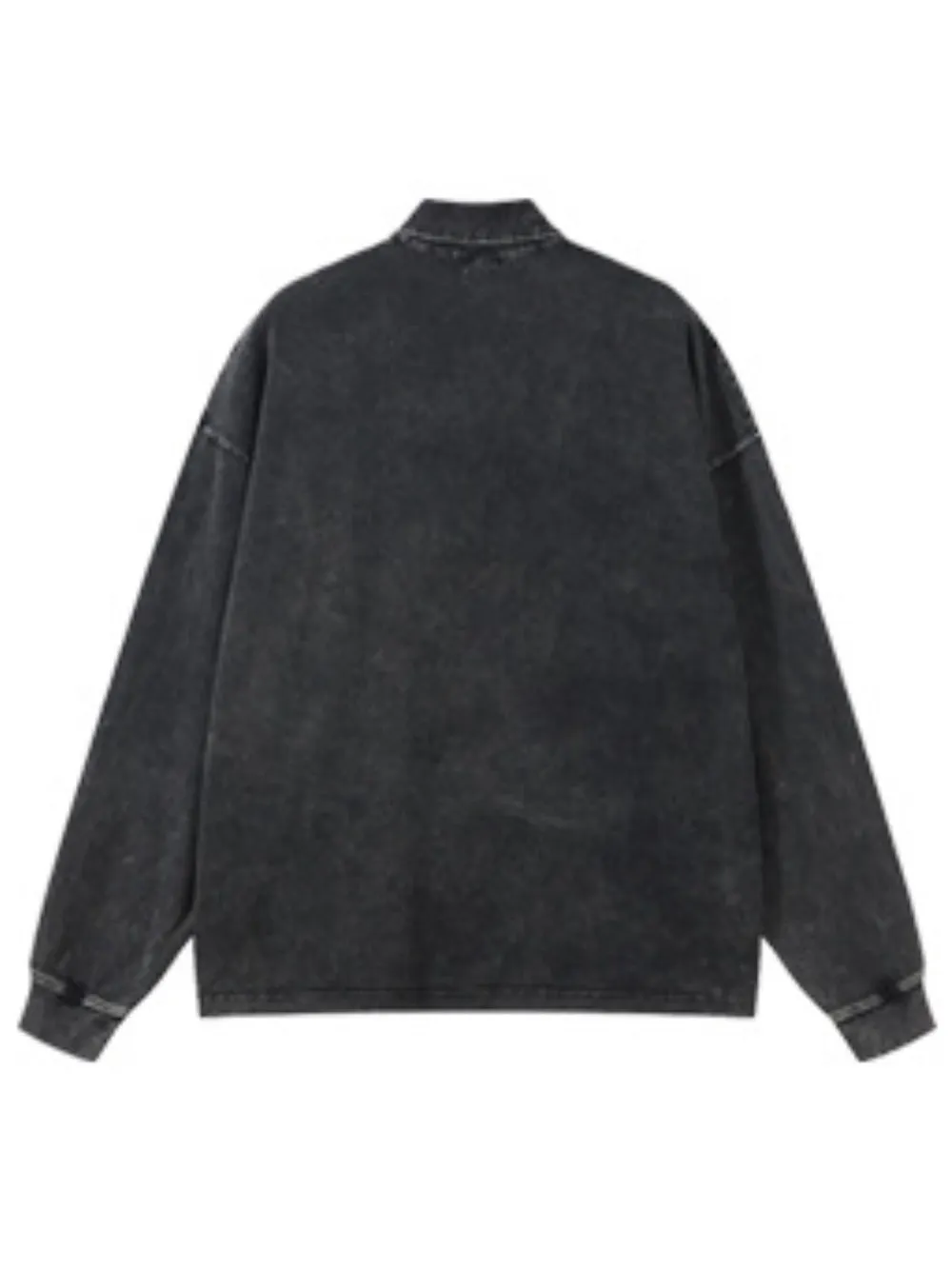 Men's Washed Long Sleeve Polo Shirt, image 4