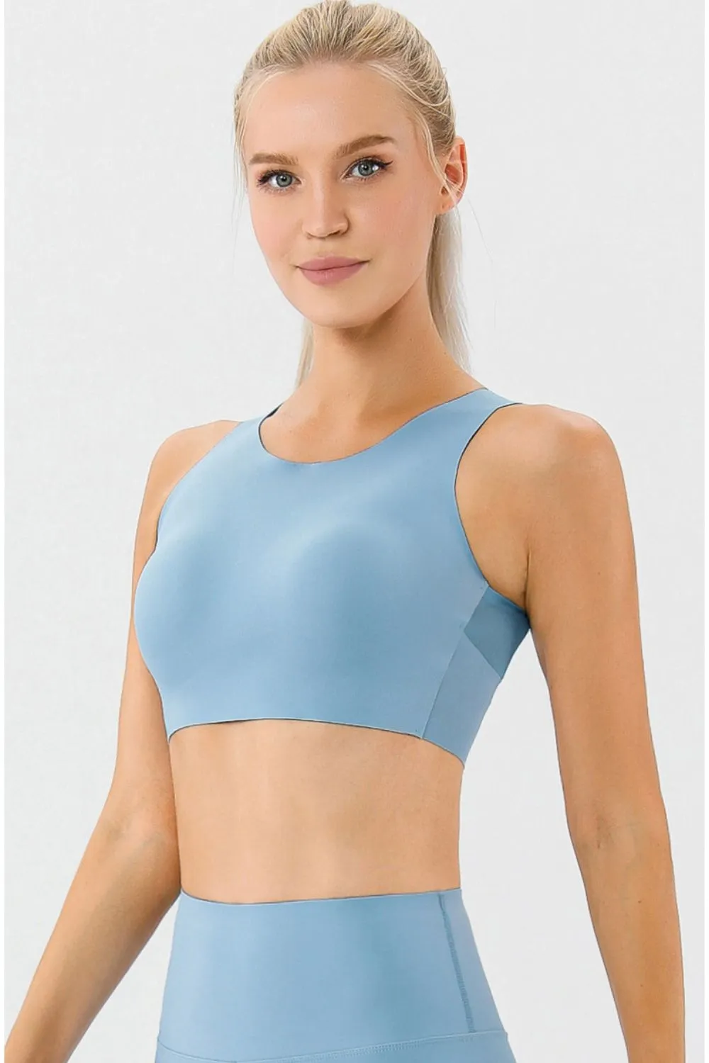 Round Neck Wide Strap Active Bra, image 5