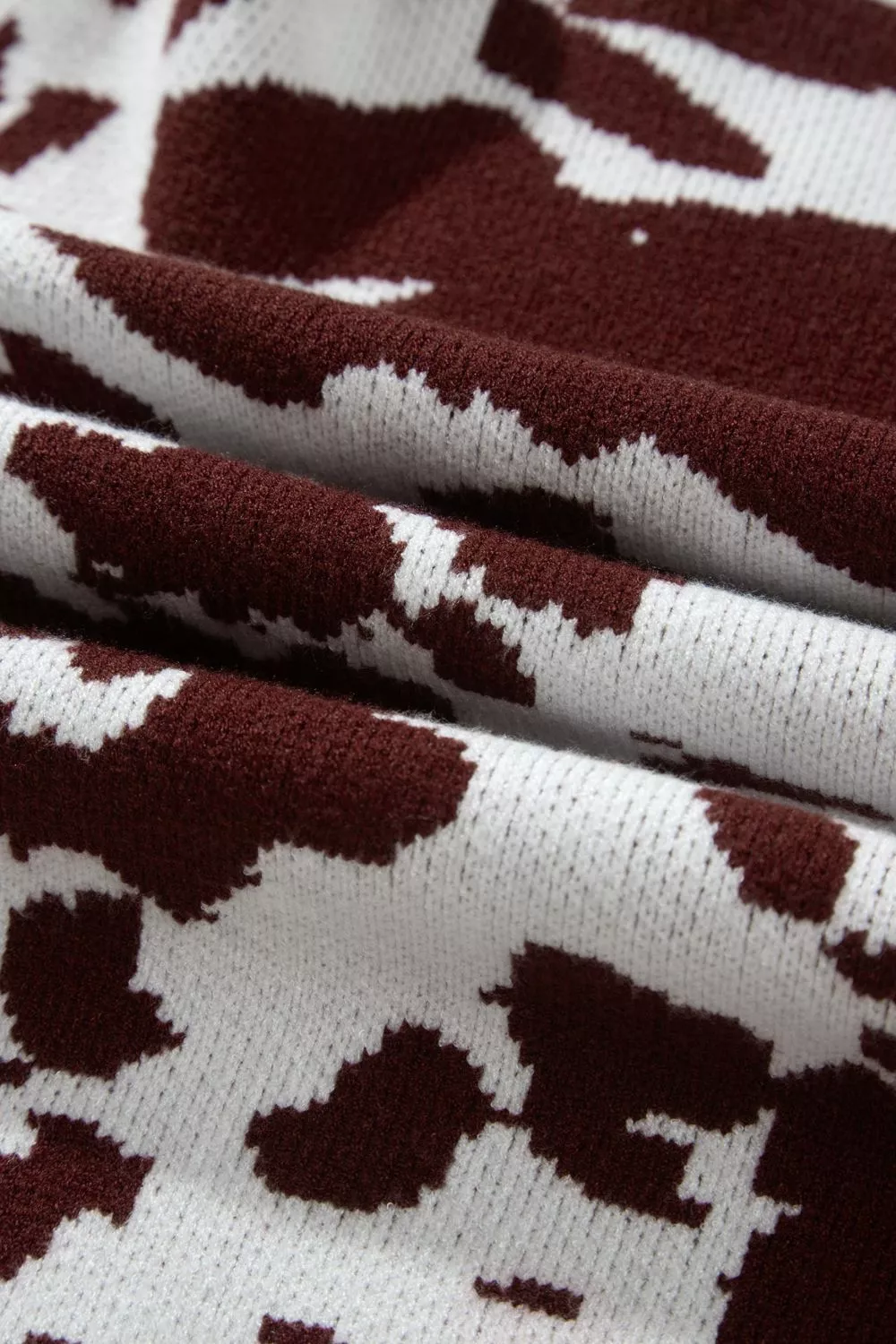 Western Print Cow Pattern Long Sleeve Round Neck Pullover Knitwear Sweater, image 9