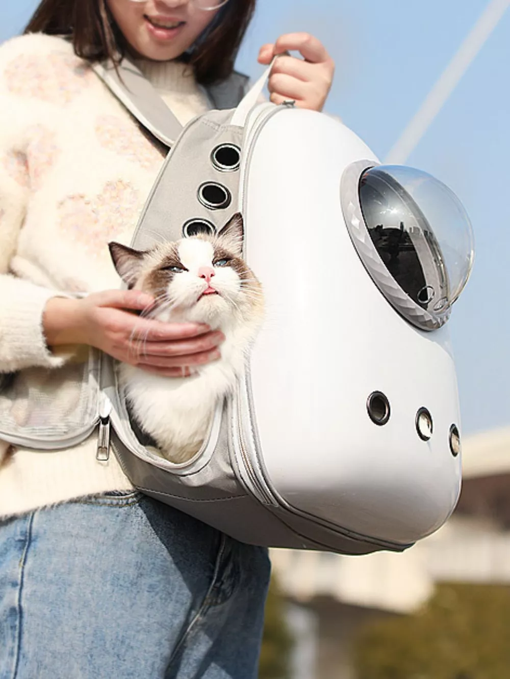 Space Capsule Transparent Pet Carrier Backpack, image 11