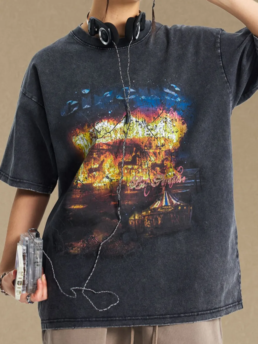 Men's Graphic Round Neck Half Sleeve T-Shirt, image 2
