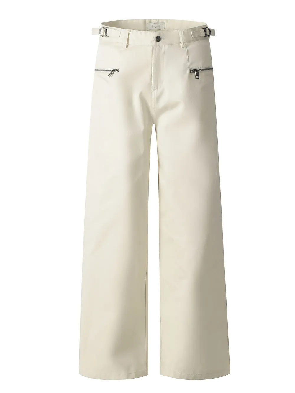 Men's Wide Leg Cargo Pants with Zipper Closure Pockets
