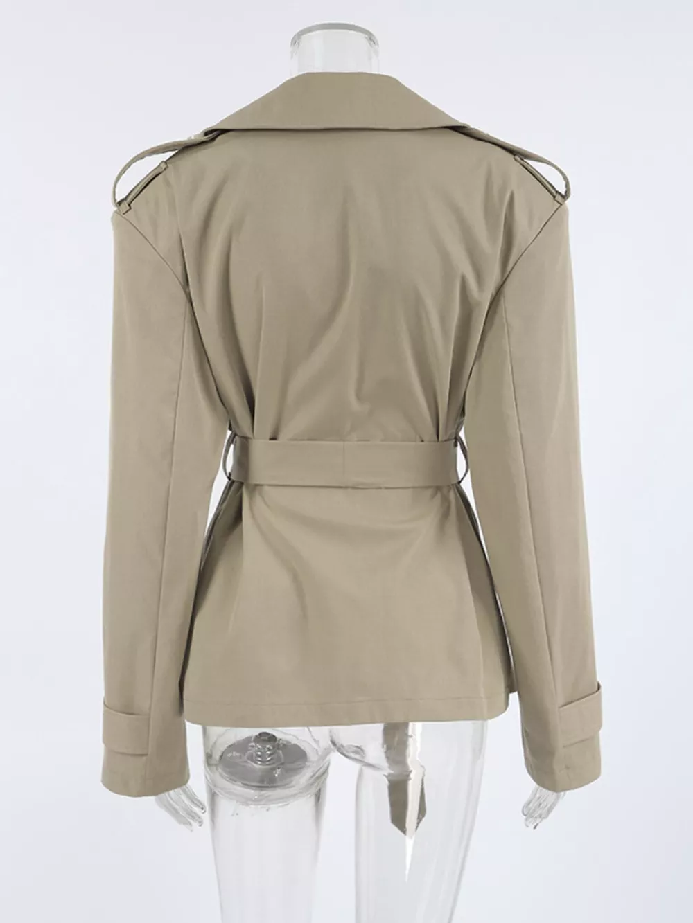 Chic Double-Breasted Belted Trench Coat, image 11