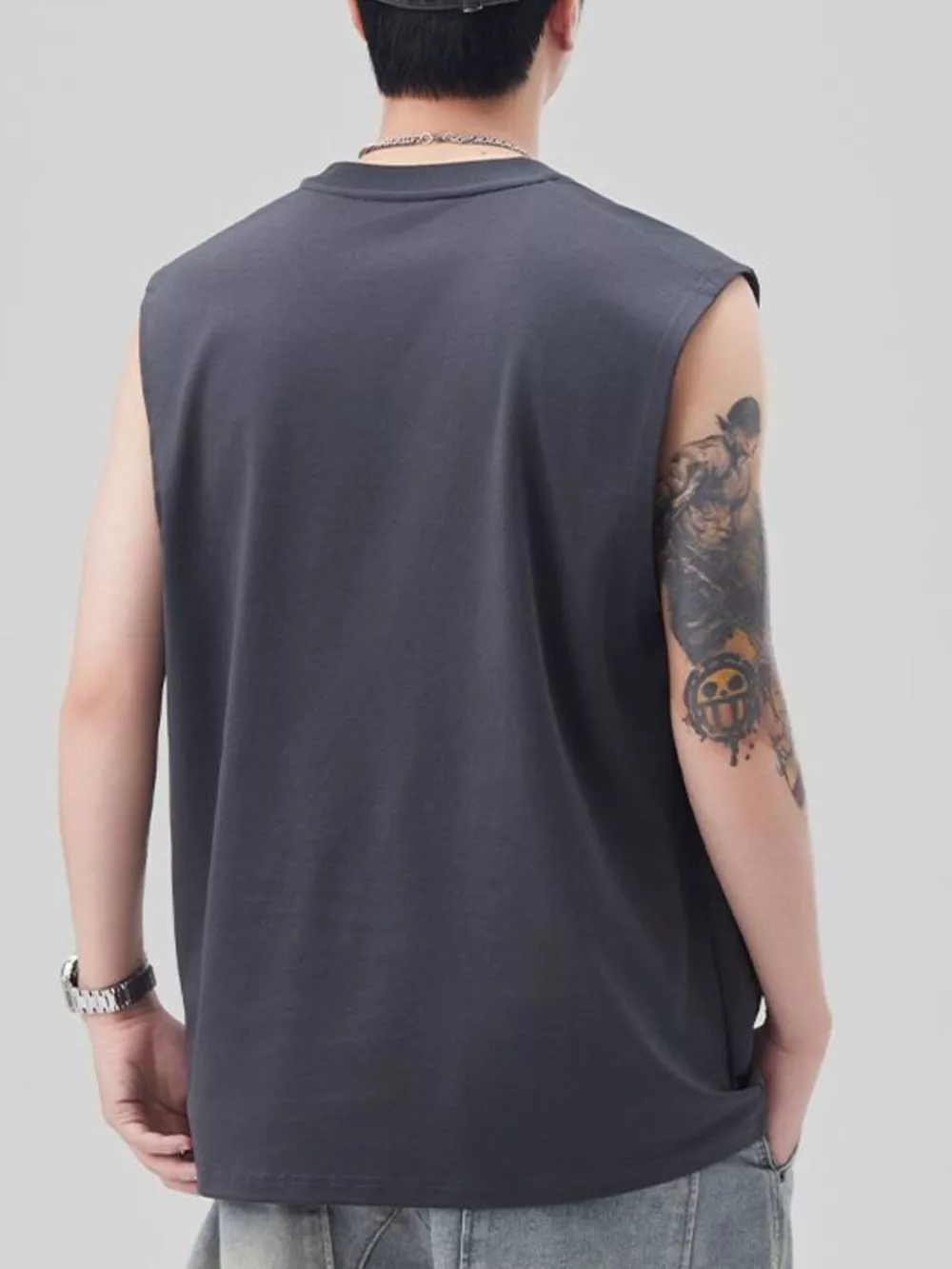 Men's Plus Size Solid Color Casual Tank Top, image 8