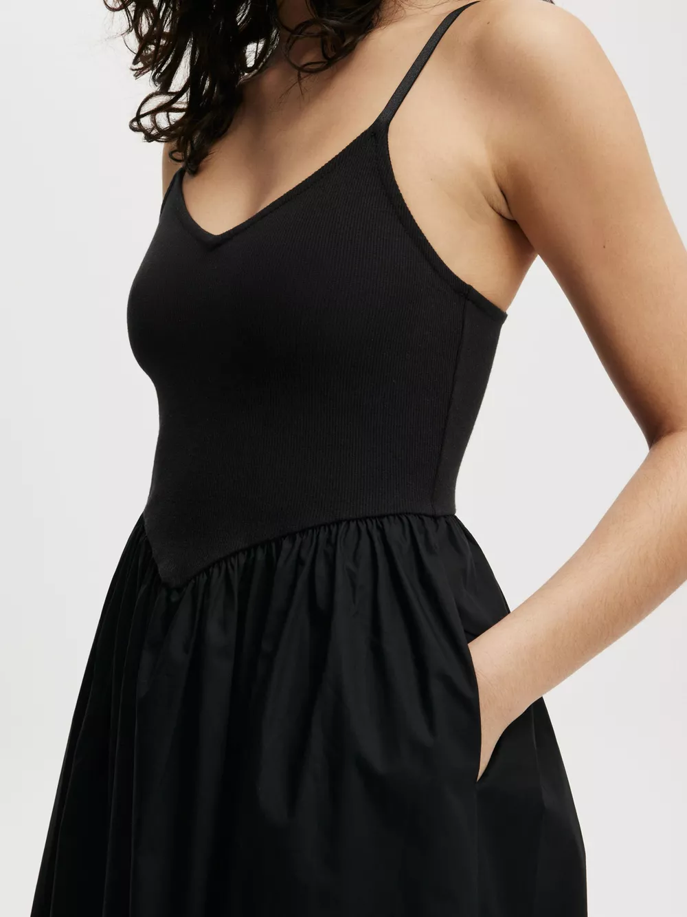 Spaghetti Strap Midi Dress with Pockets, image 3