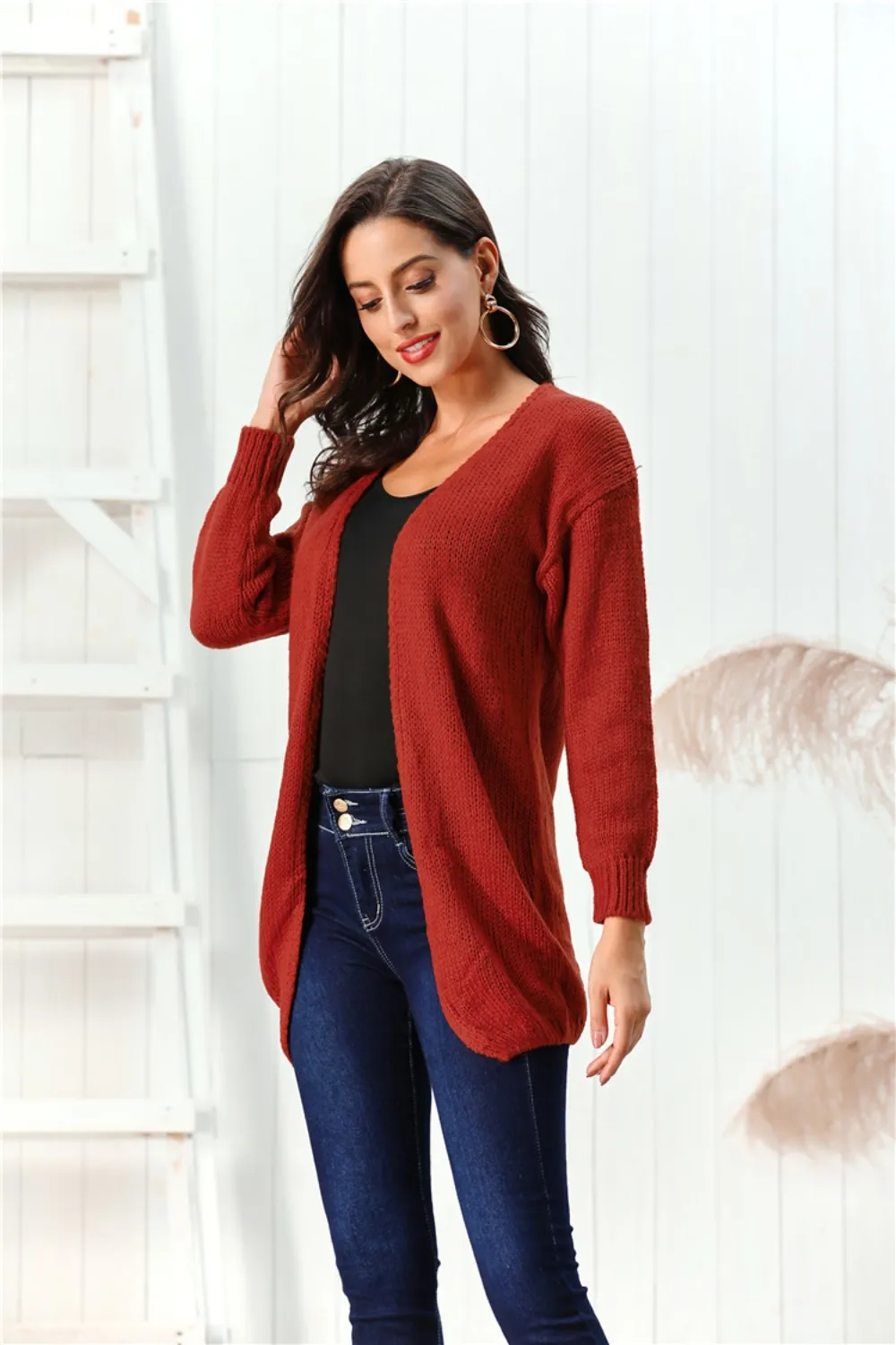 Open Front Long Sleeve Cardigan, image 7