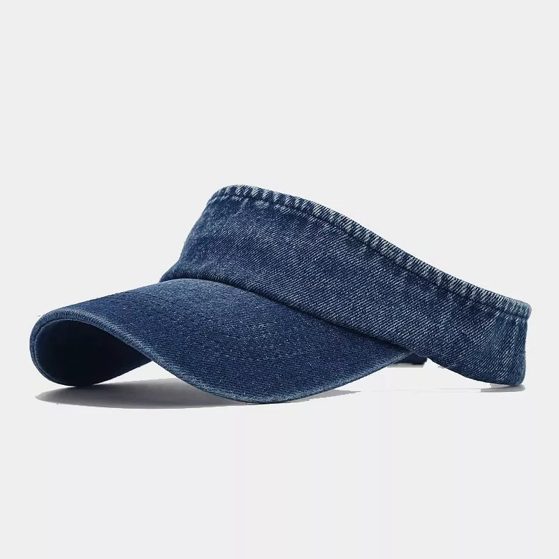 Vintage Washed Denim Sun Visor Hat, image 5