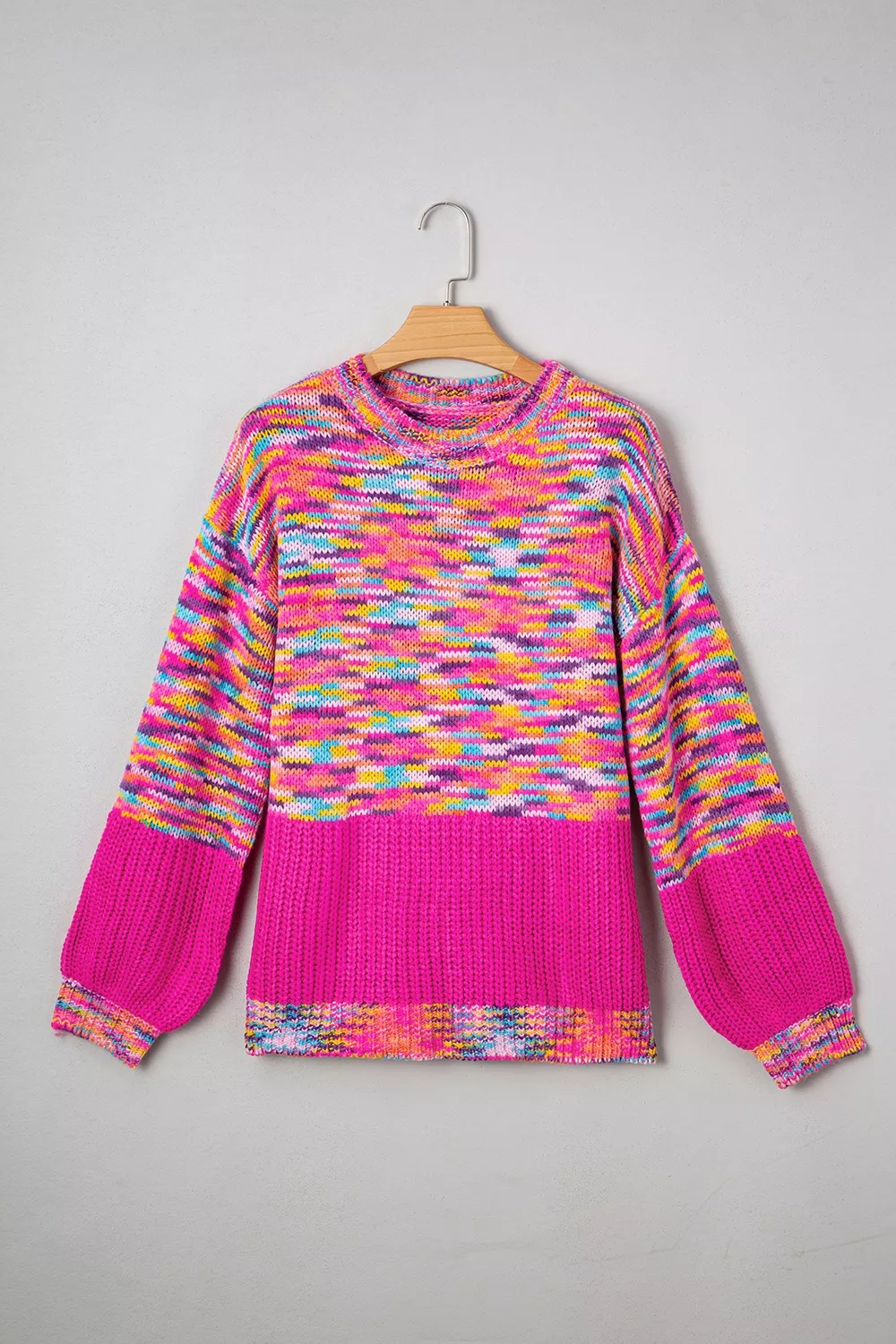 Colorful Knit Crew Neck Sweater, image 11