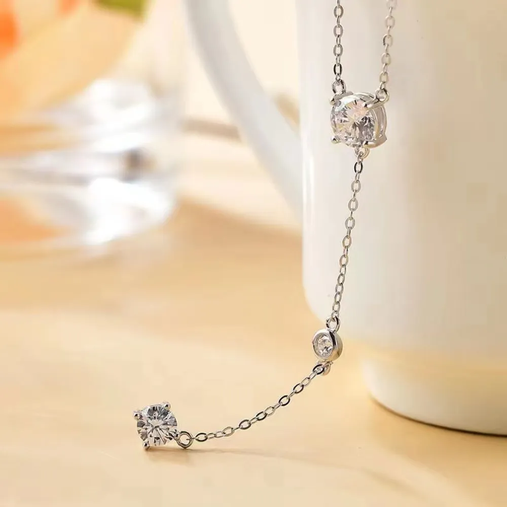 1.5 Carat Moissanite 925 Sterling Silver Necklace, image 2