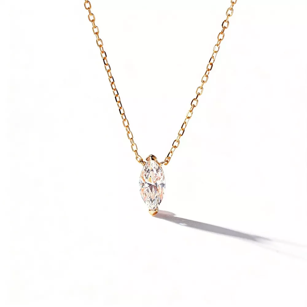 925 Sterling Silver Zircon Teardrop Necklace, image 4