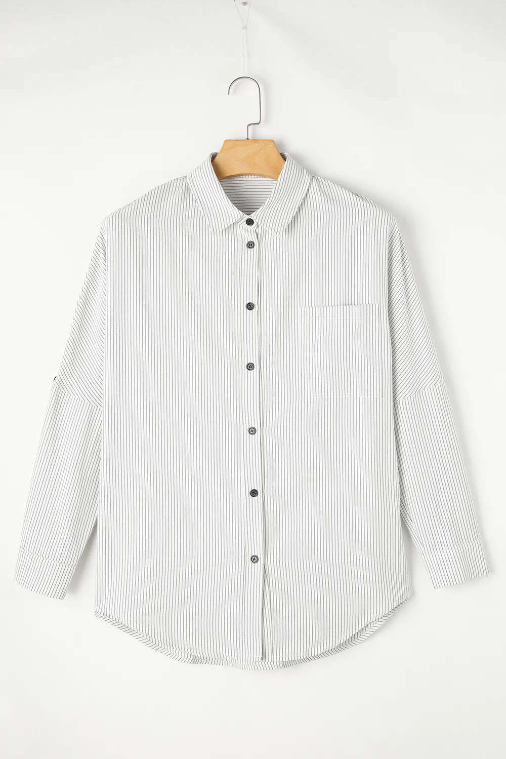 Striped Collared Neck Long Sleeve Shirt, image 13
