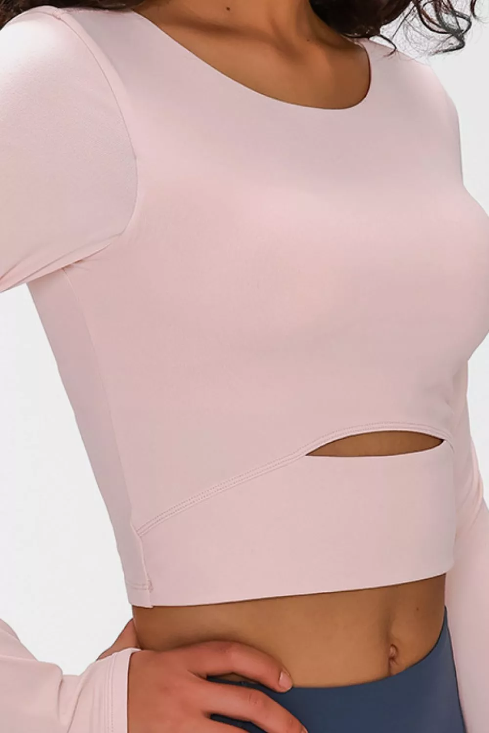 Long Sleeve Cropped Top With Sports Strap, image 9