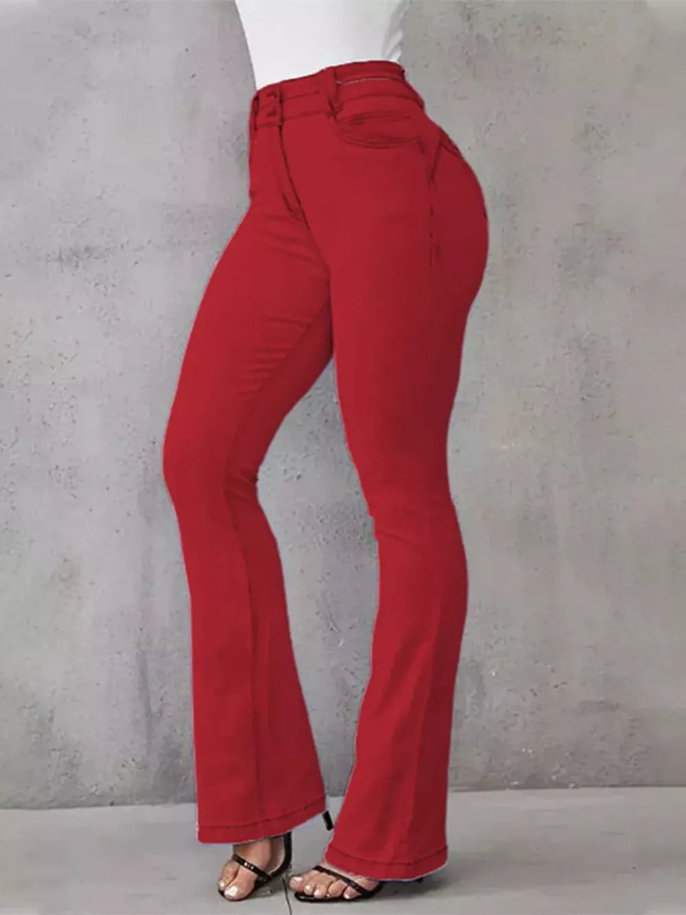 Full Size Wash High-Waisted Flare Jeans Plus Size, image 13