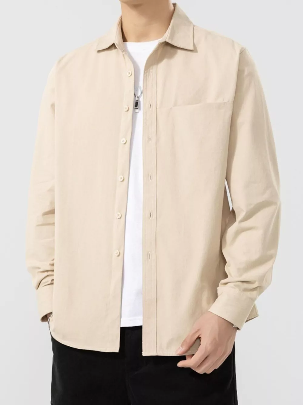 Men's Plus Size Button Up Long Sleeve Shirt, image 4