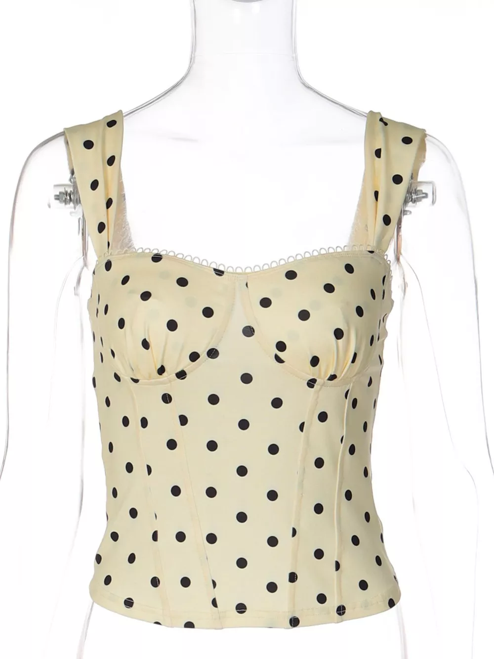 Polka Dot Sweetheart Neckline Tank Top, image 9