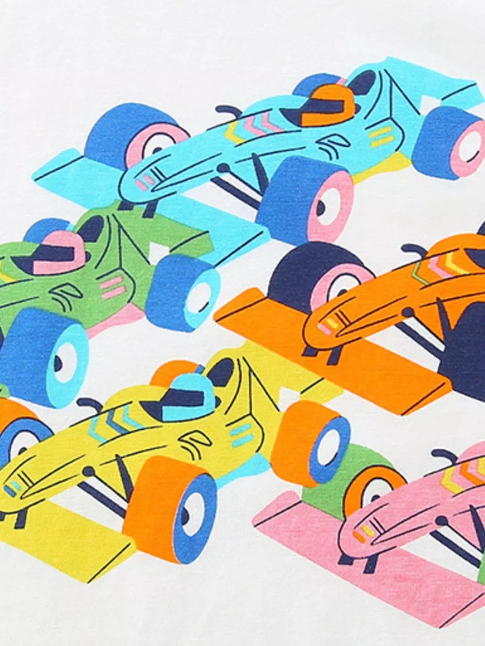 Children's Racing Car Graphic Round Neck T-Shirt, image 4