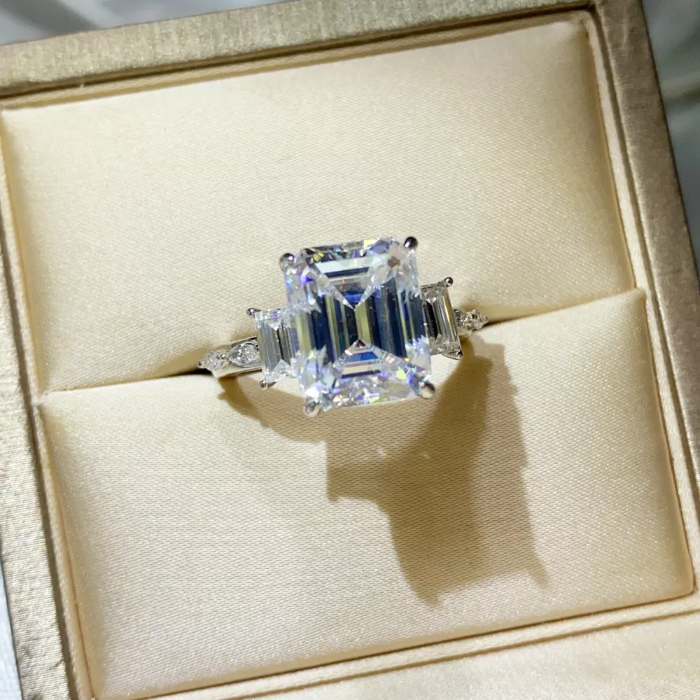 5 Carat Moissanite 925 Sterling Silver Ring, image 2
