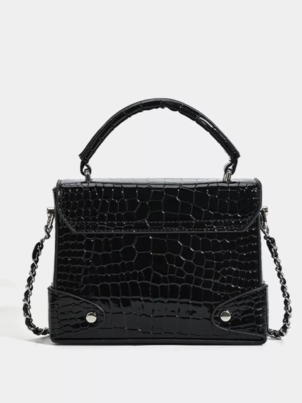 Crocodile Pattern Flap Crossbody Bag, image 3
