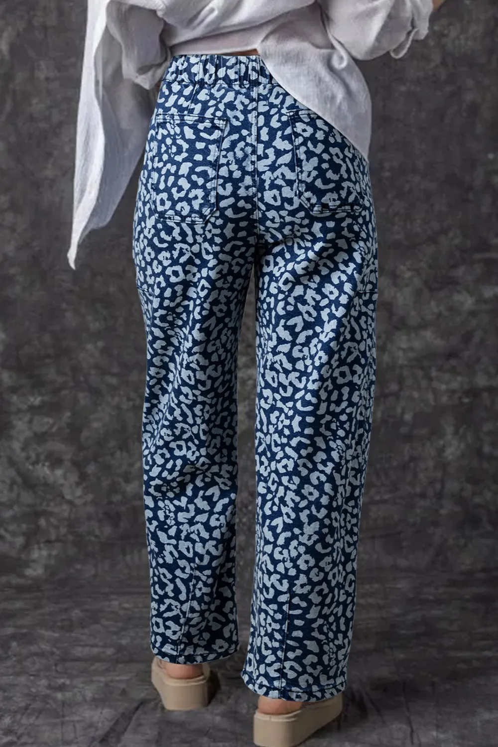 Leopard Print Wide Leg Jeans, image 8