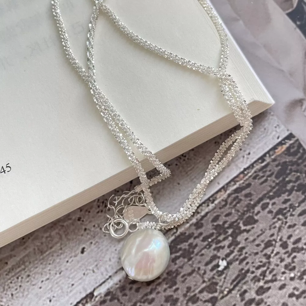 925 Sterling Silver Pearl Necklace, image 4