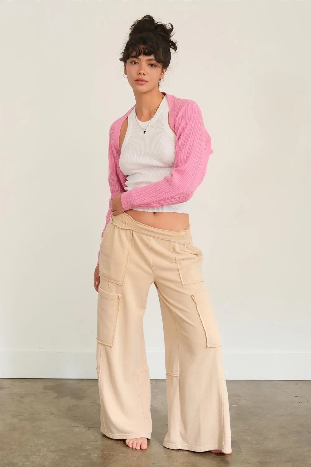 Ribbed Knit Bolero Cardigan, image 4