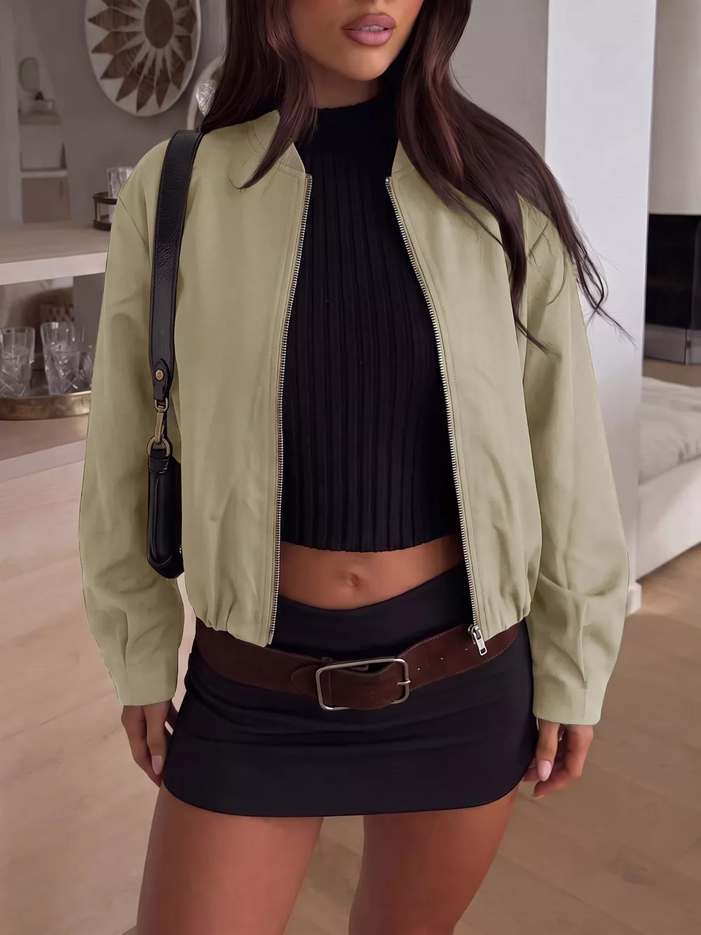 Zip-Up Dropped Shoulder Jacket, image 10