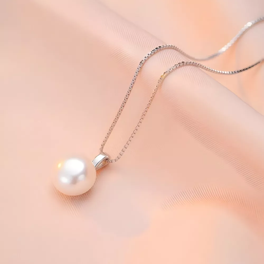 925 Sterling Silver Pearl Necklace, image 2