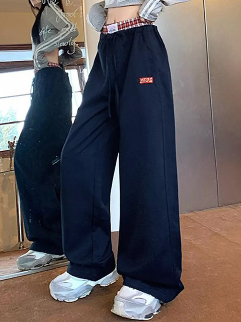 Wide Leg Drawstring Casual Pants, image 2