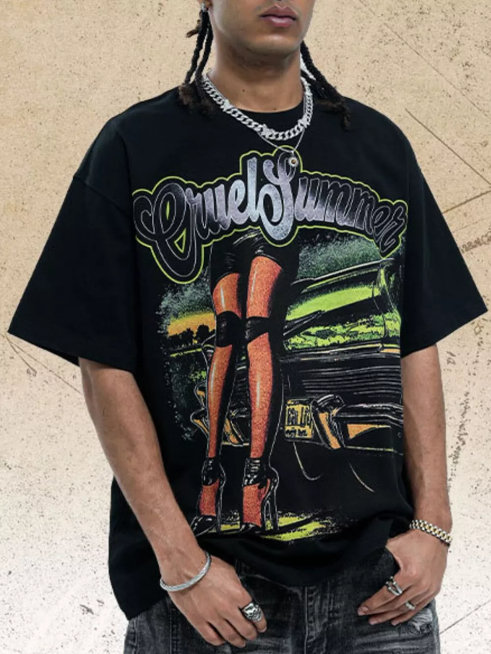 Men's Graphic Round Neck Short Sleeve T-Shirt
