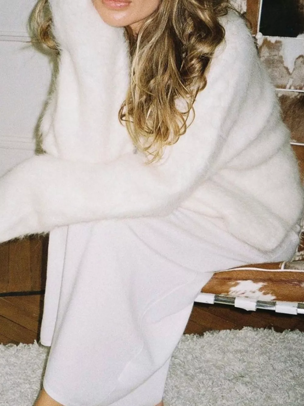 Fuzzy Round Neck Long Sleeve Sweater, image 11