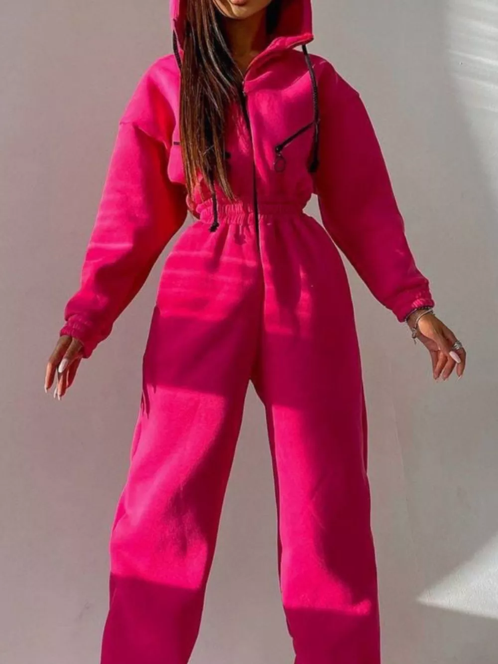 Zip Front Dropped Shoulder Jumpsuit, image 15