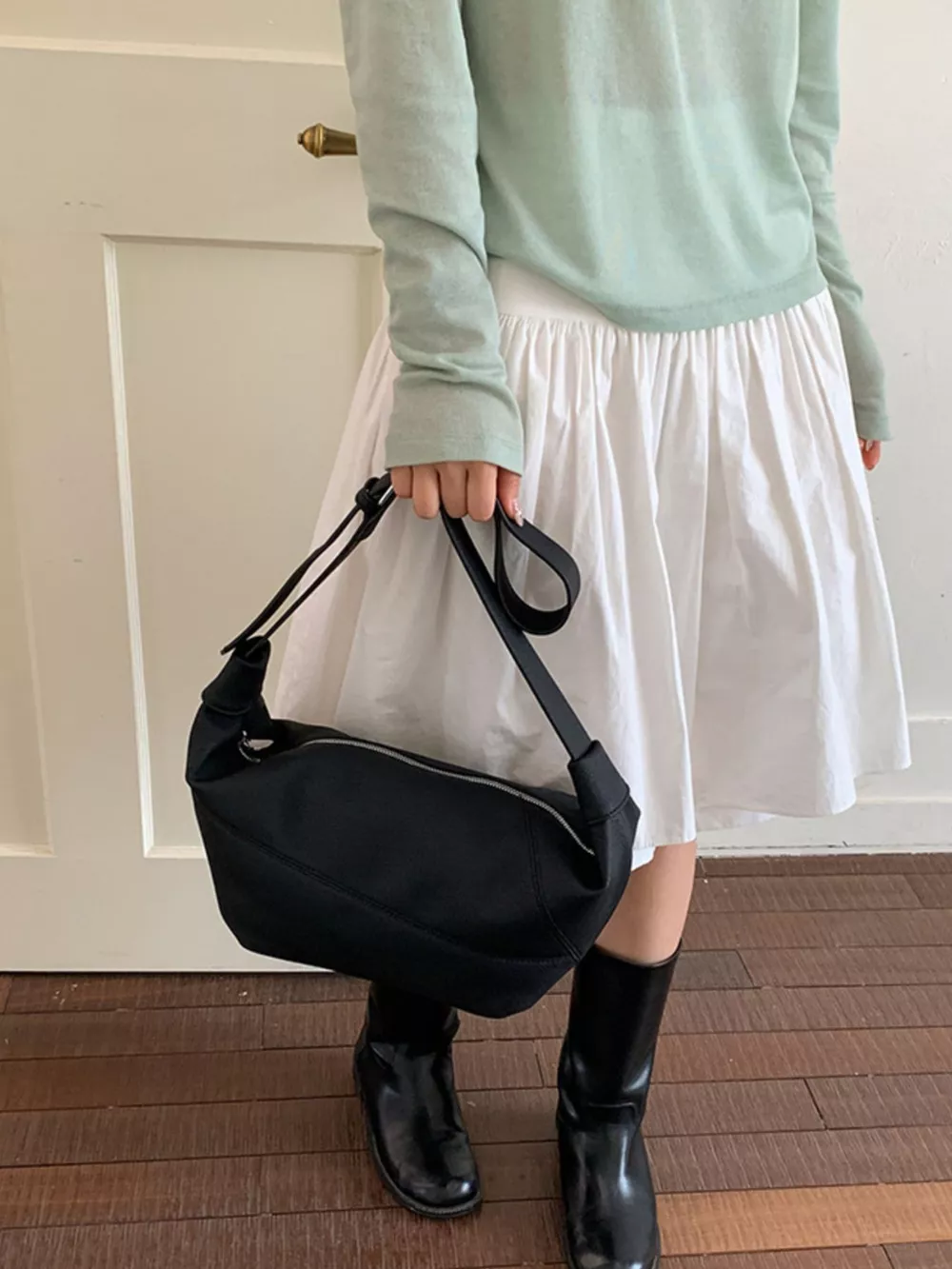 Adjustable Strap Crescent Crossbody Bag, image 3