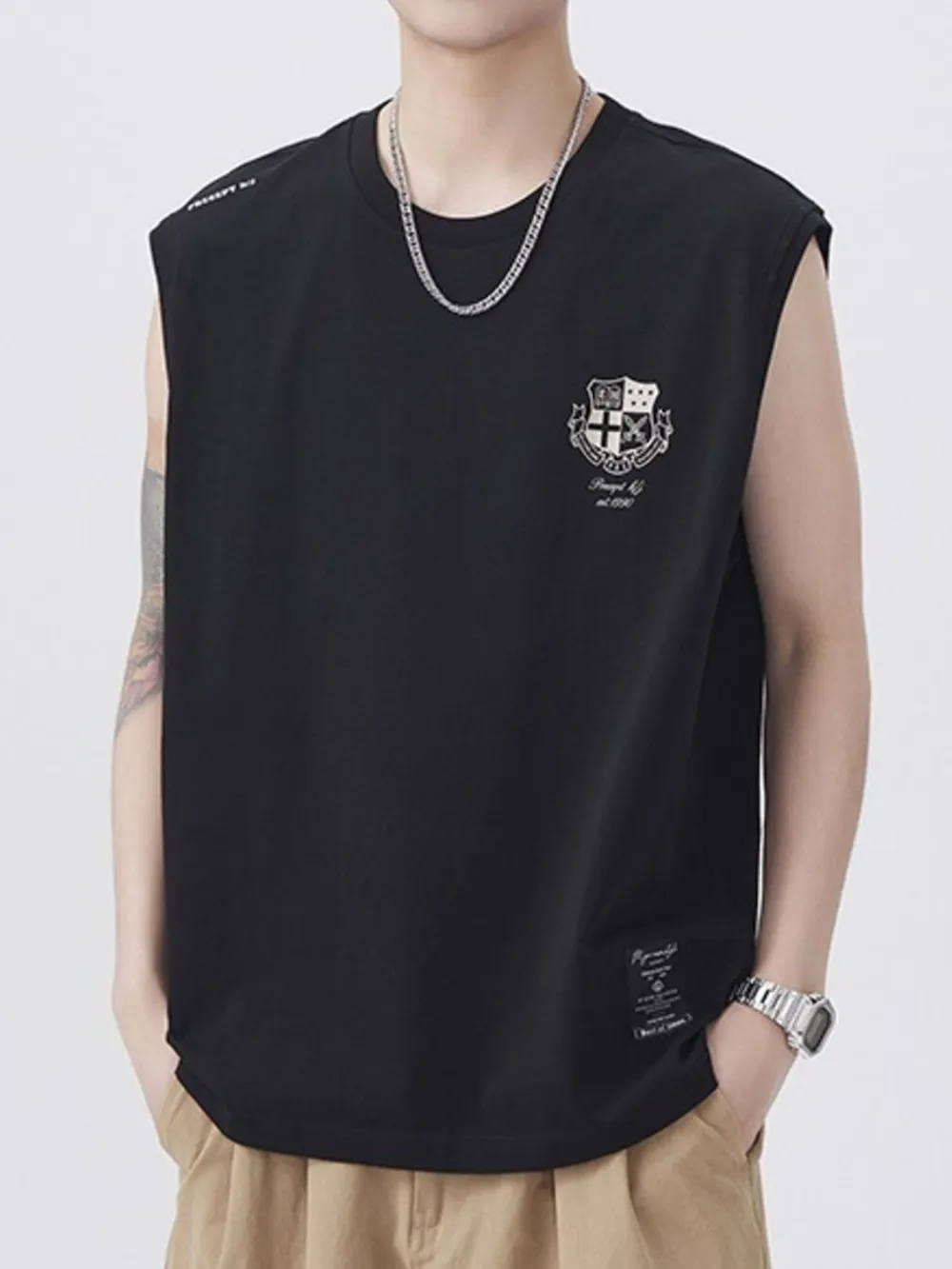 Men's Plus Size Graphic Logo Sleeveless Tank