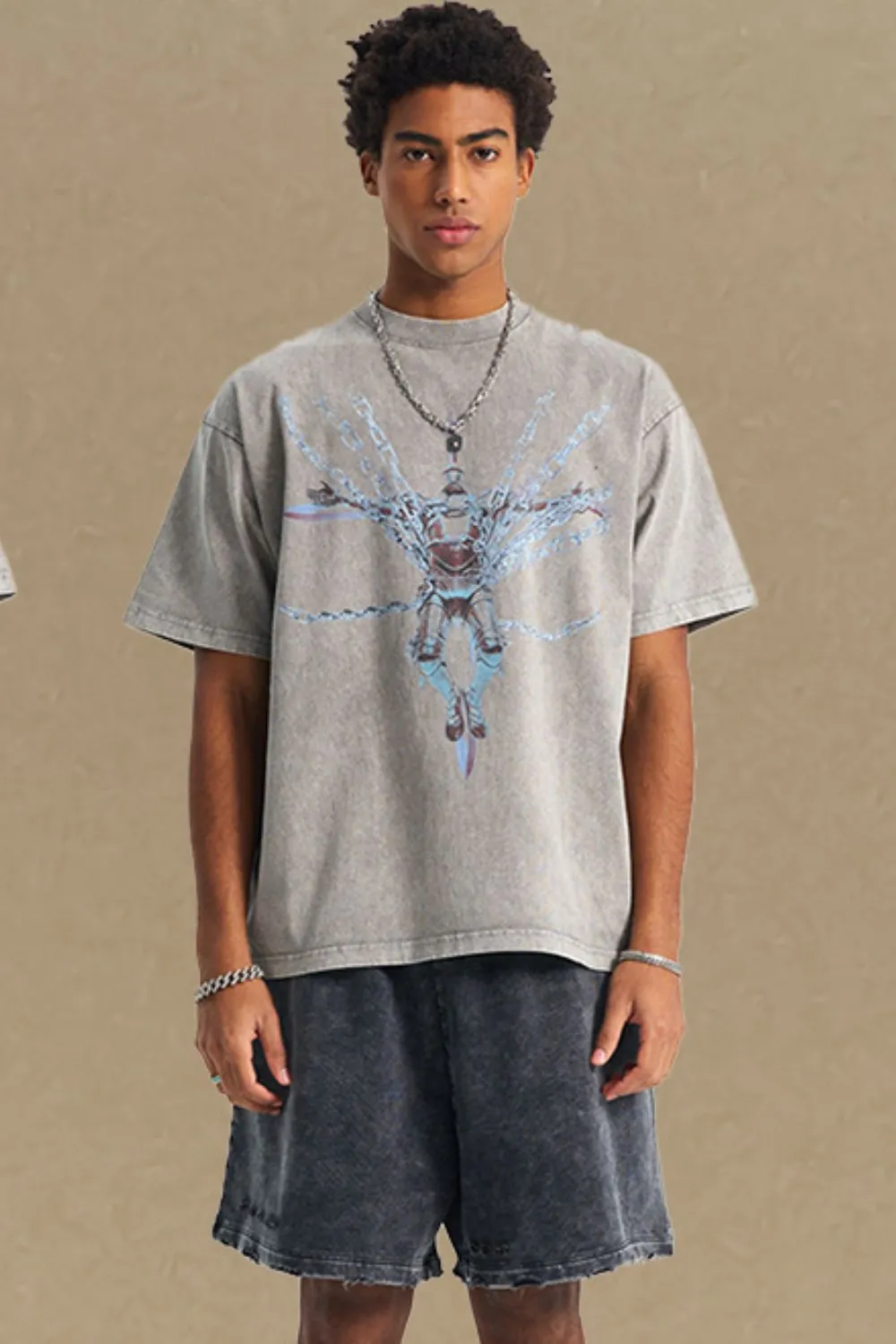 Men's Round Neck Graphic T-Shirt, image 2