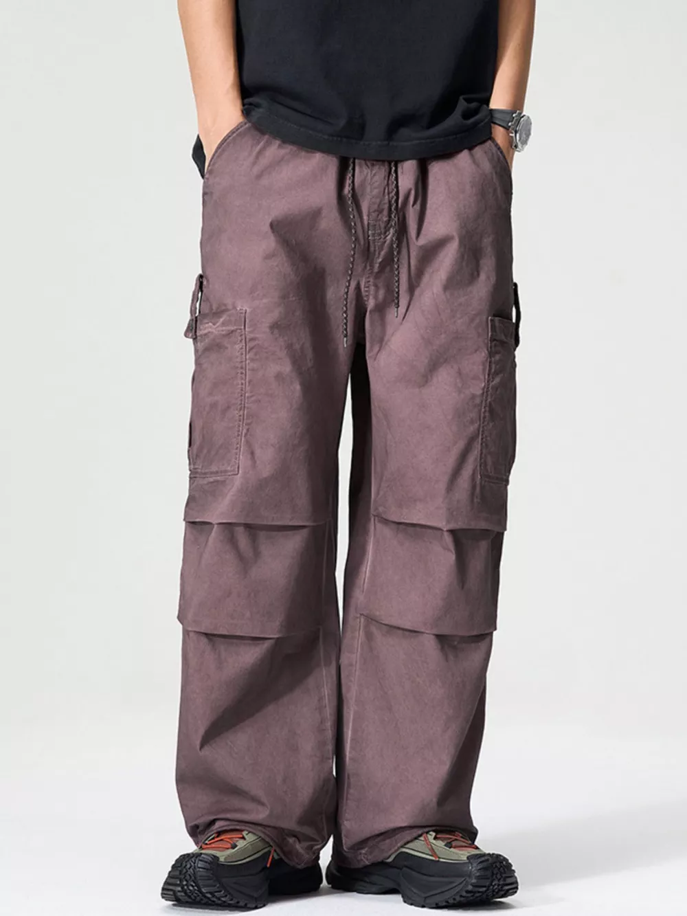Men's Full Size Wide Leg Cargo Pants Plus Size, image 3