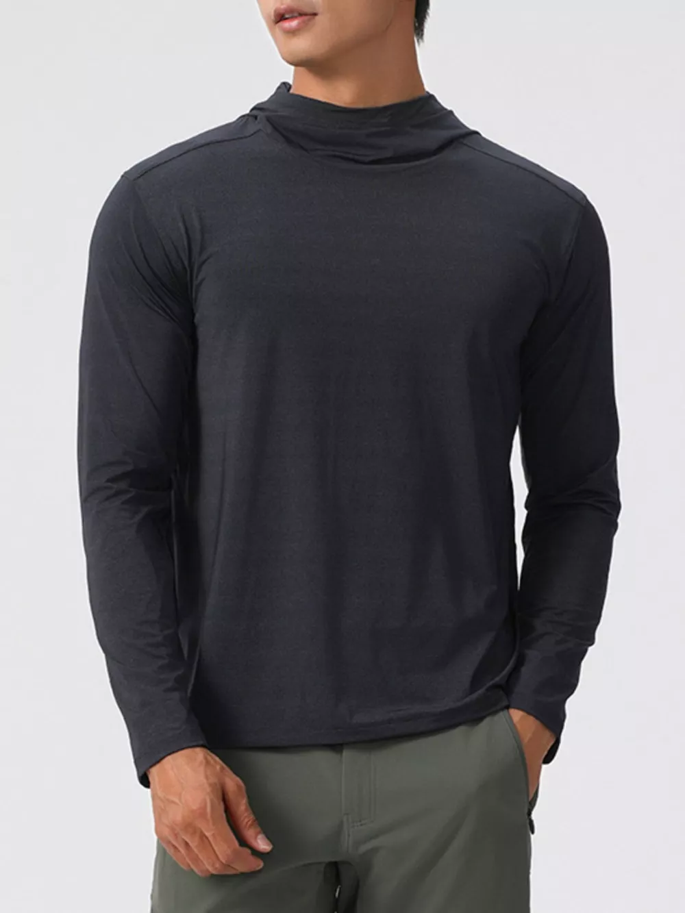 Men's Solid Color Long Sleeve Hoodie, image 8