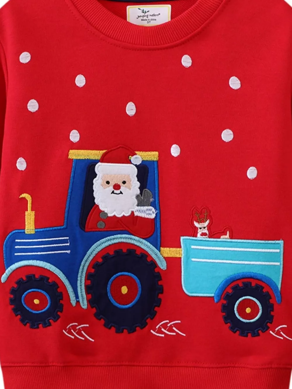 Children's Santa Tractor Crew Neck Sweatshirt, image 2